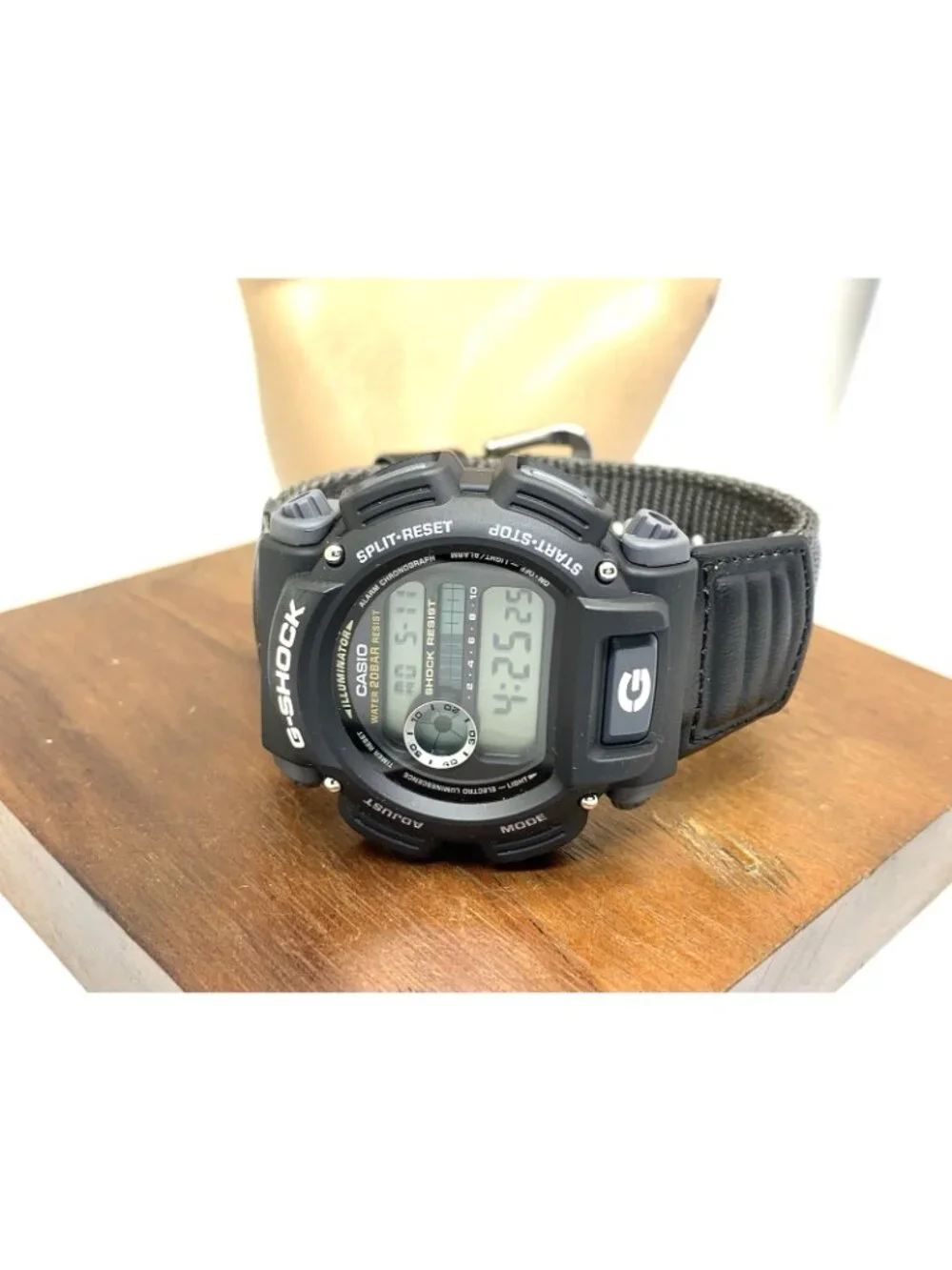Casio Men's Watch G-Shock DW9052 Black Resin Gray Nylon Digital 44mm Sport 3232